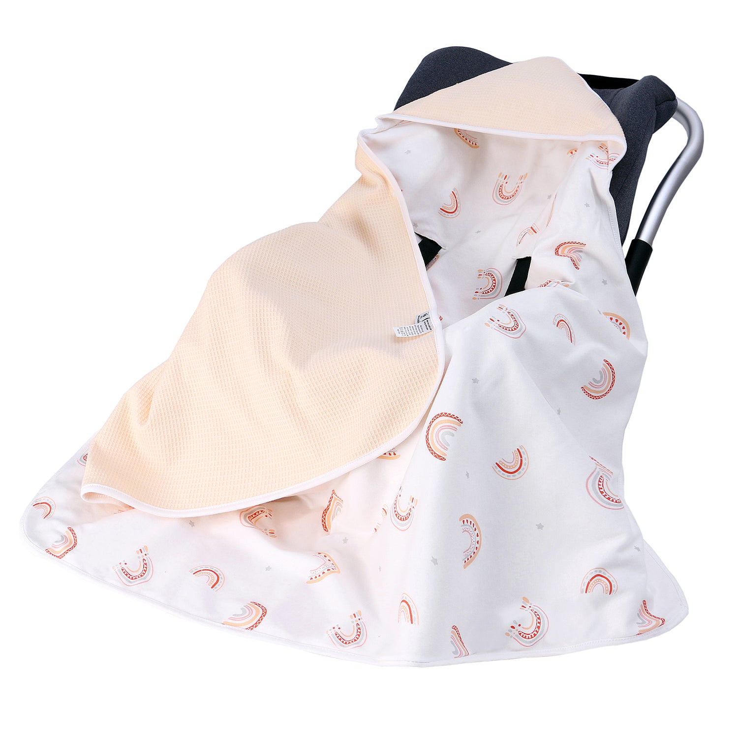 Miracle Baby Car Seat Blanket, Double-Layered Waffle Swaddle, 90 x 90 cm, All Seasons