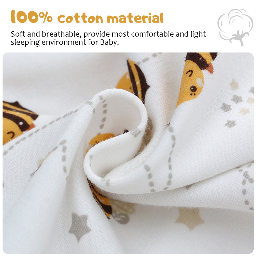 Soft Organic Cotton Baby Sleeping Bag - Wearable Blanket for Infants & Toddlers, Four Season Warm Sleep Sack with 2-Way Zipper, Easy Diaper Changing