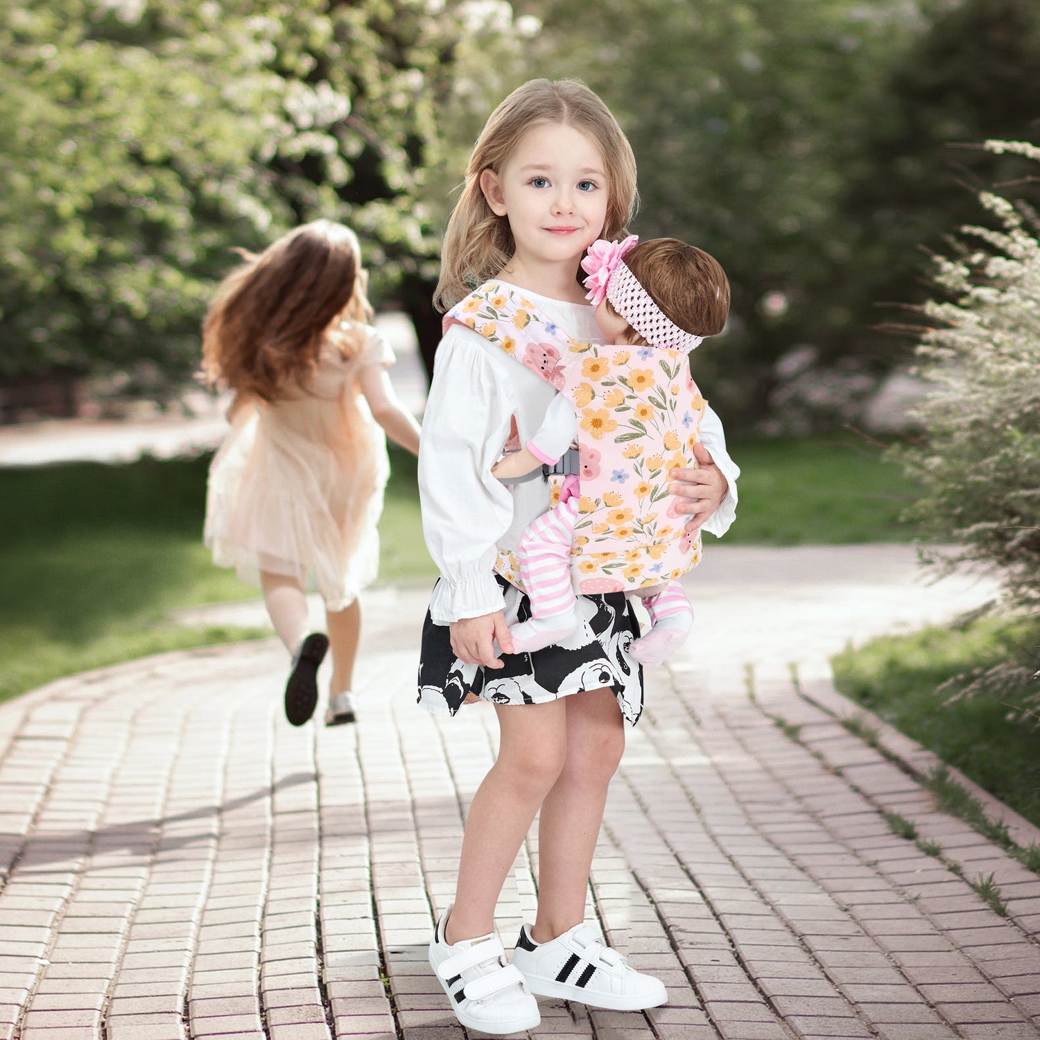 Baby Doll Carrier Front and Back Baby Doll Accessories Backpack Kid Toddlers Play Toy Baby Carriers for Babydoll Pretend with Adjustable Straps for Little Girls