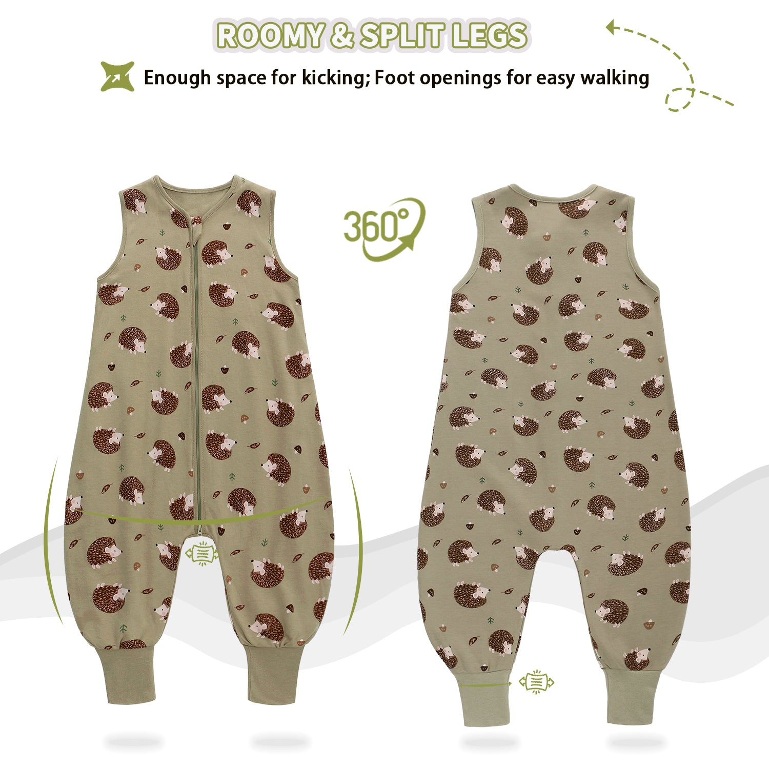 Miracle Baby Sleep Sack with Feet, 1.0 TOG Toddler Sleep Sack with Legs Sleeveless Sleep Sack Bag for Early Walkers