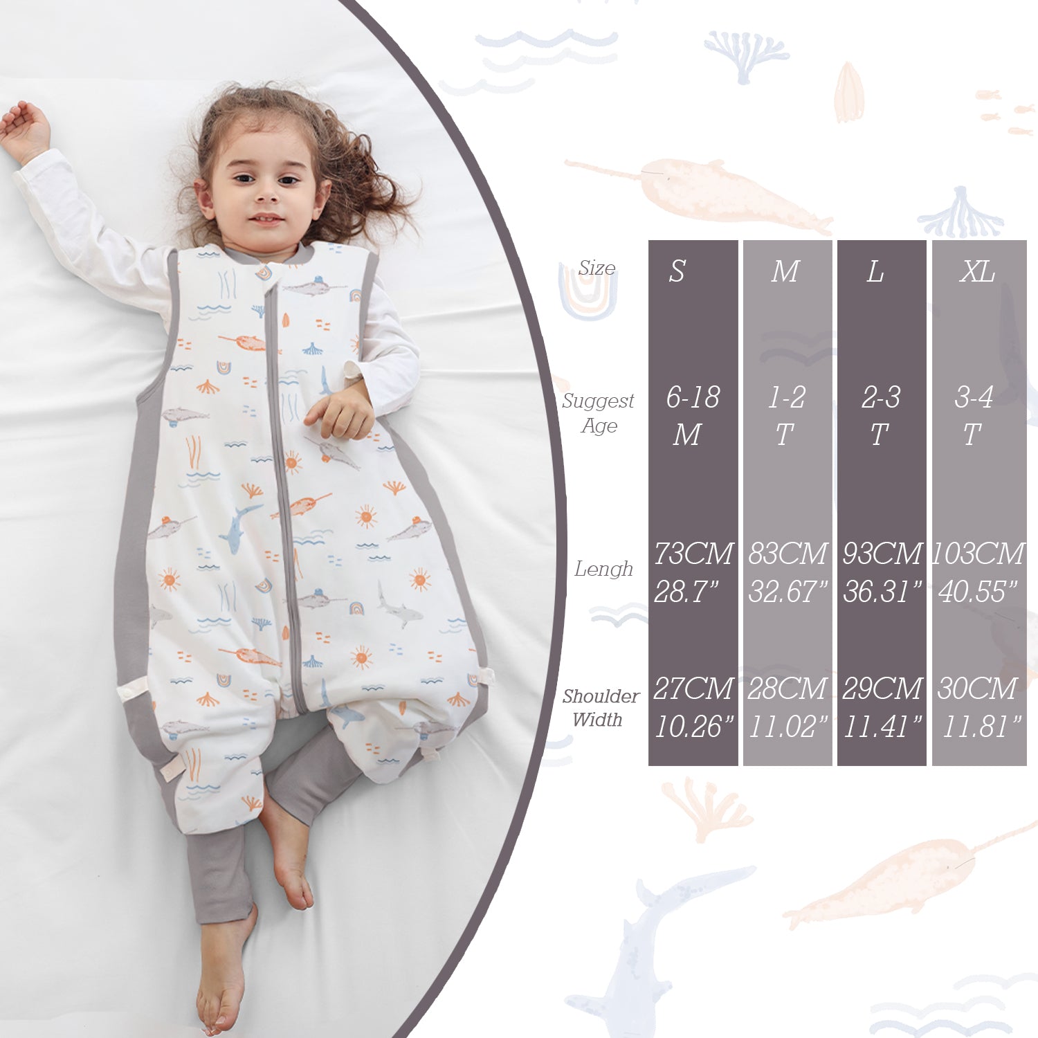 Baby Sleep Sack with Feet 2.5 TOG Wearable Blanket with Legs Sleeveless Toddler Sleeping Sack for Autumn Winter