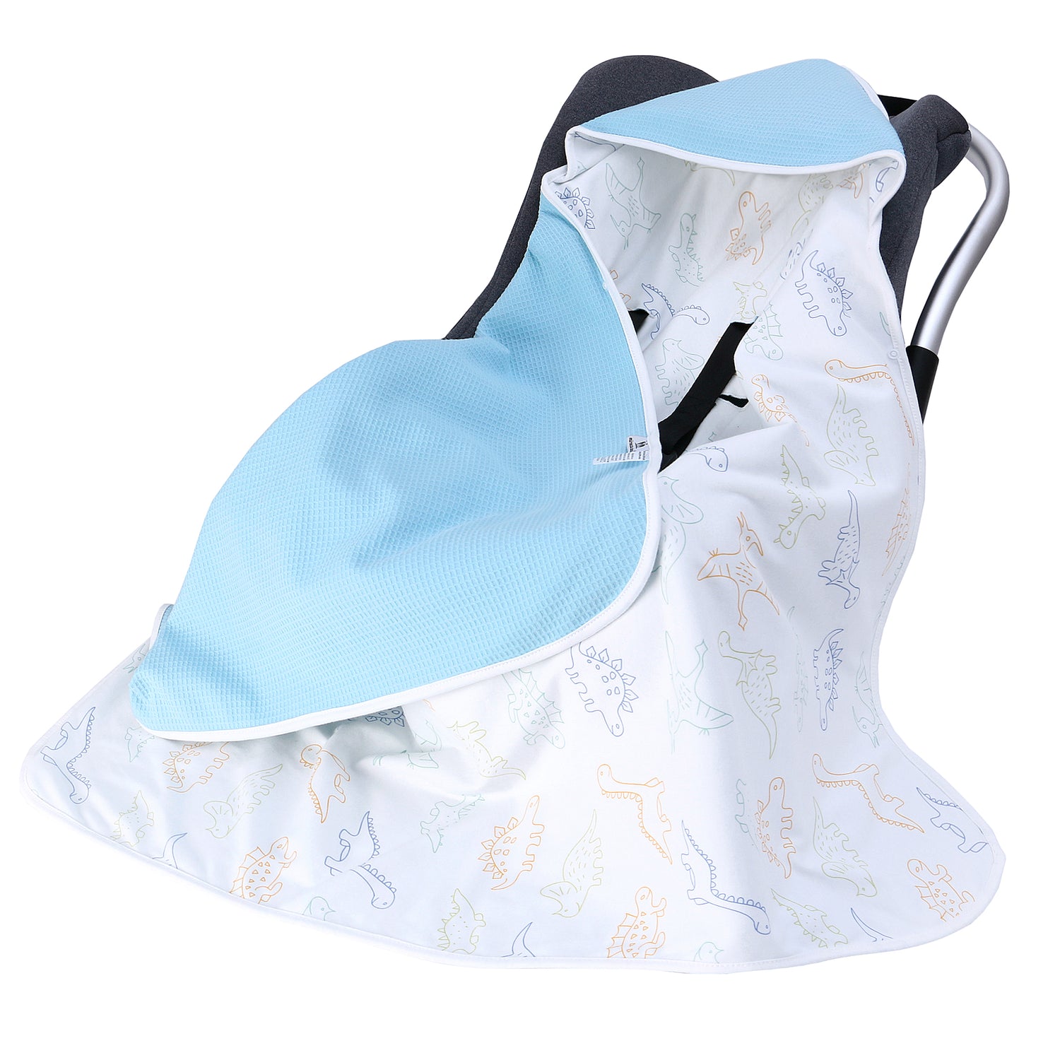 Miracle Baby Car Seat Blanket, Double-Layered Waffle Swaddle, 90 x 90 cm, All Seasons