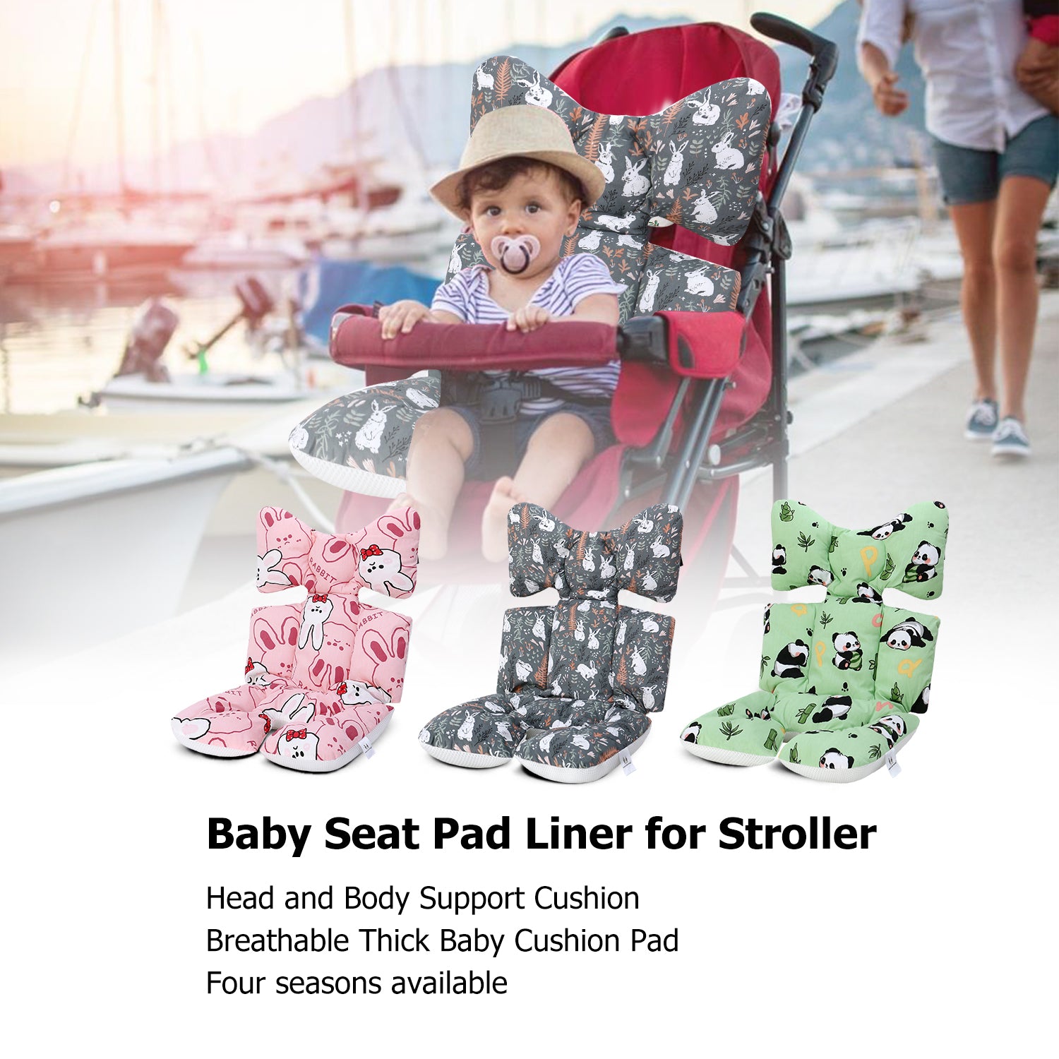 Baby Stroller Seat Liner Toddler Seat Stroller Cushion Pad Soft and Breathable 3D Air Mesh Cooling Pram Pushchair Seat Liners Universal for Infant