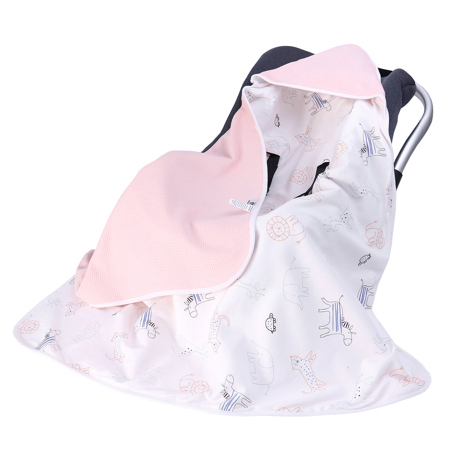 Miracle Baby Car Seat Blanket, Double-Layered Waffle Swaddle, 90 x 90 cm, All Seasons