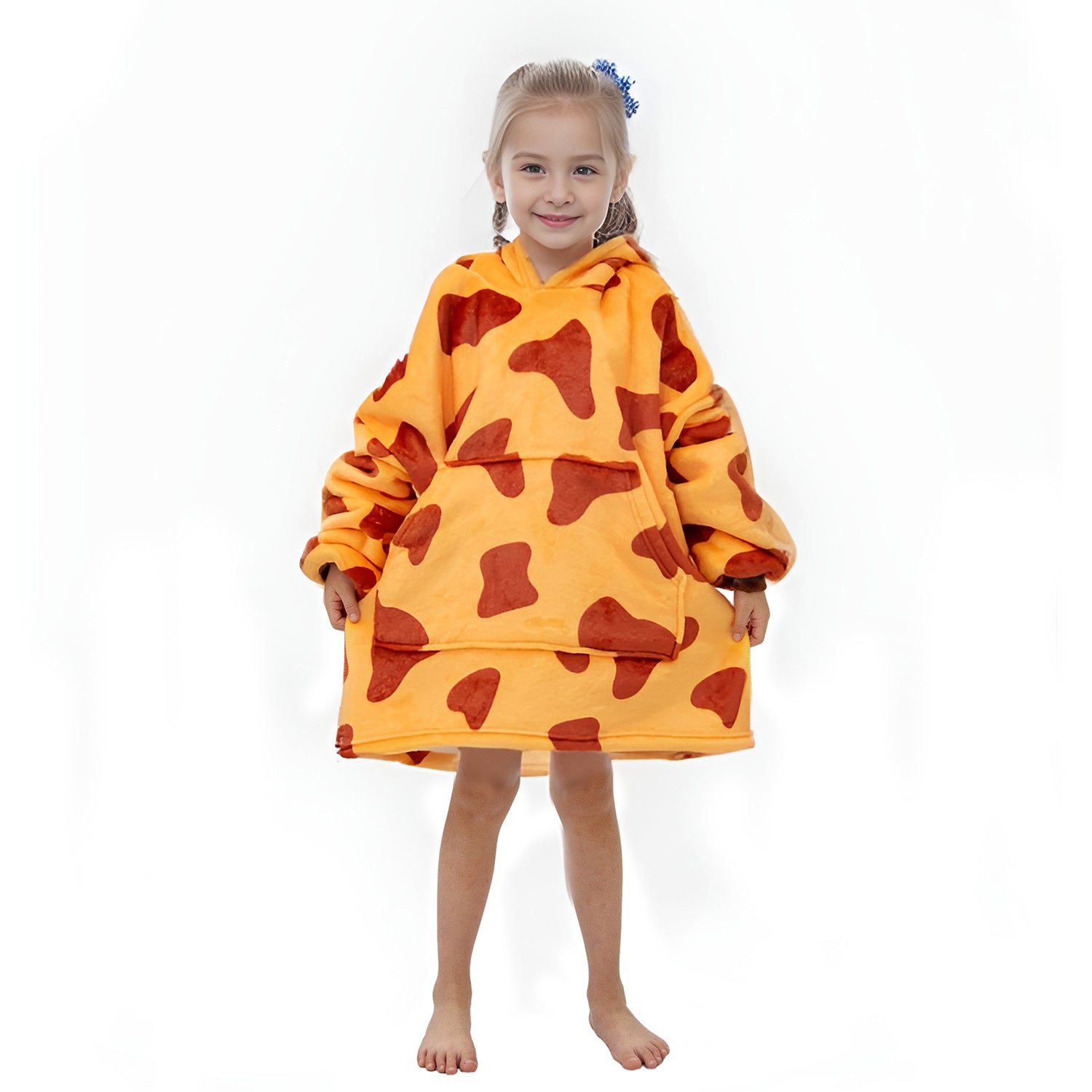 Wearable Blanket Hoodie Oversized Sherpa Blanket with Giant Pocket Super Warm Sleeves Flannel Hooded Blanket